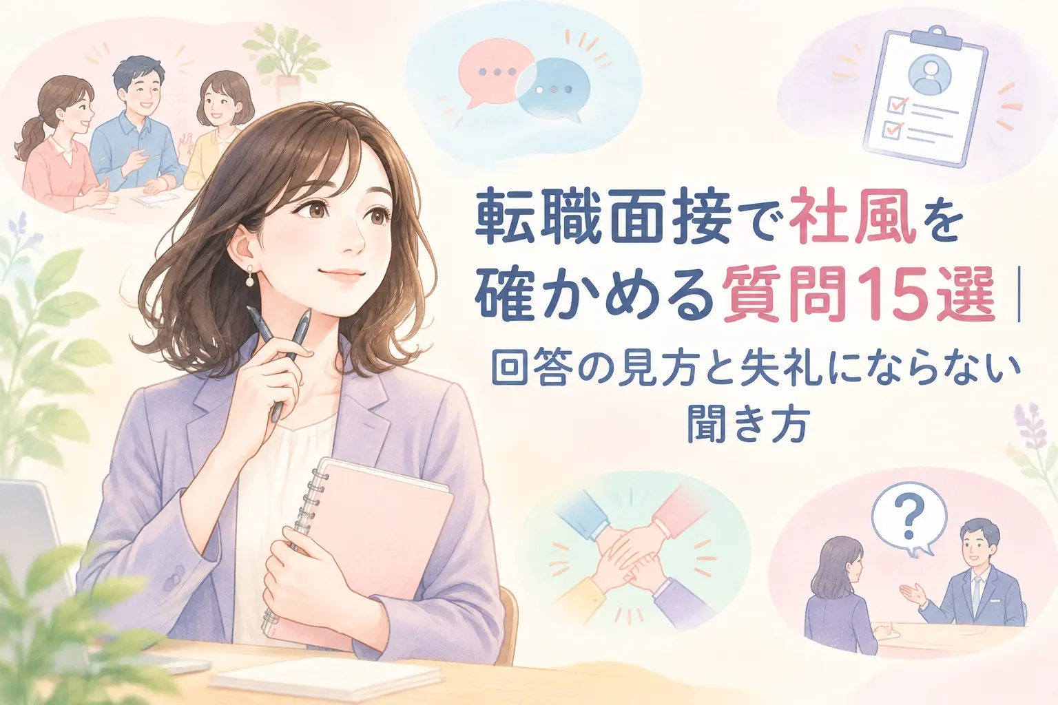 転職面接で社風を確認する女性