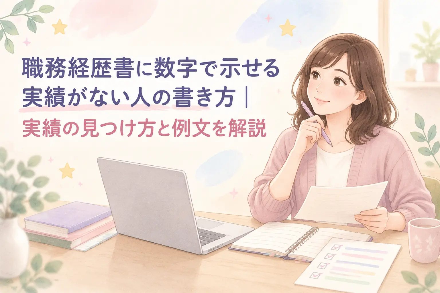 数字がなくても実績を整理する女性