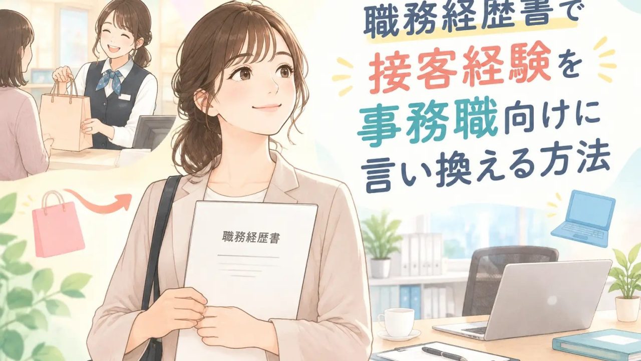 接客経験を事務職向けに整理する女性