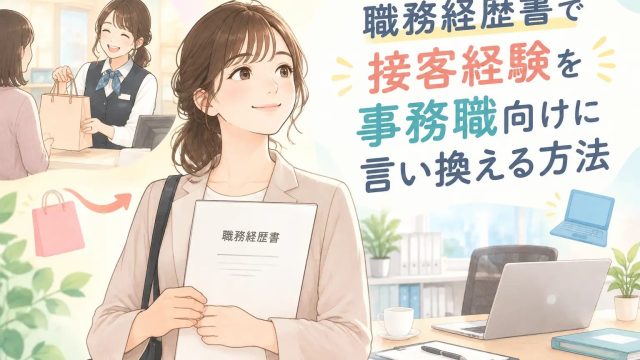 接客経験を事務職向けに整理する女性