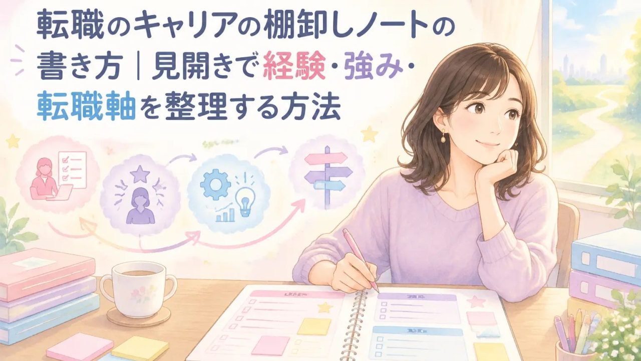 転職準備のためノートを書く女性