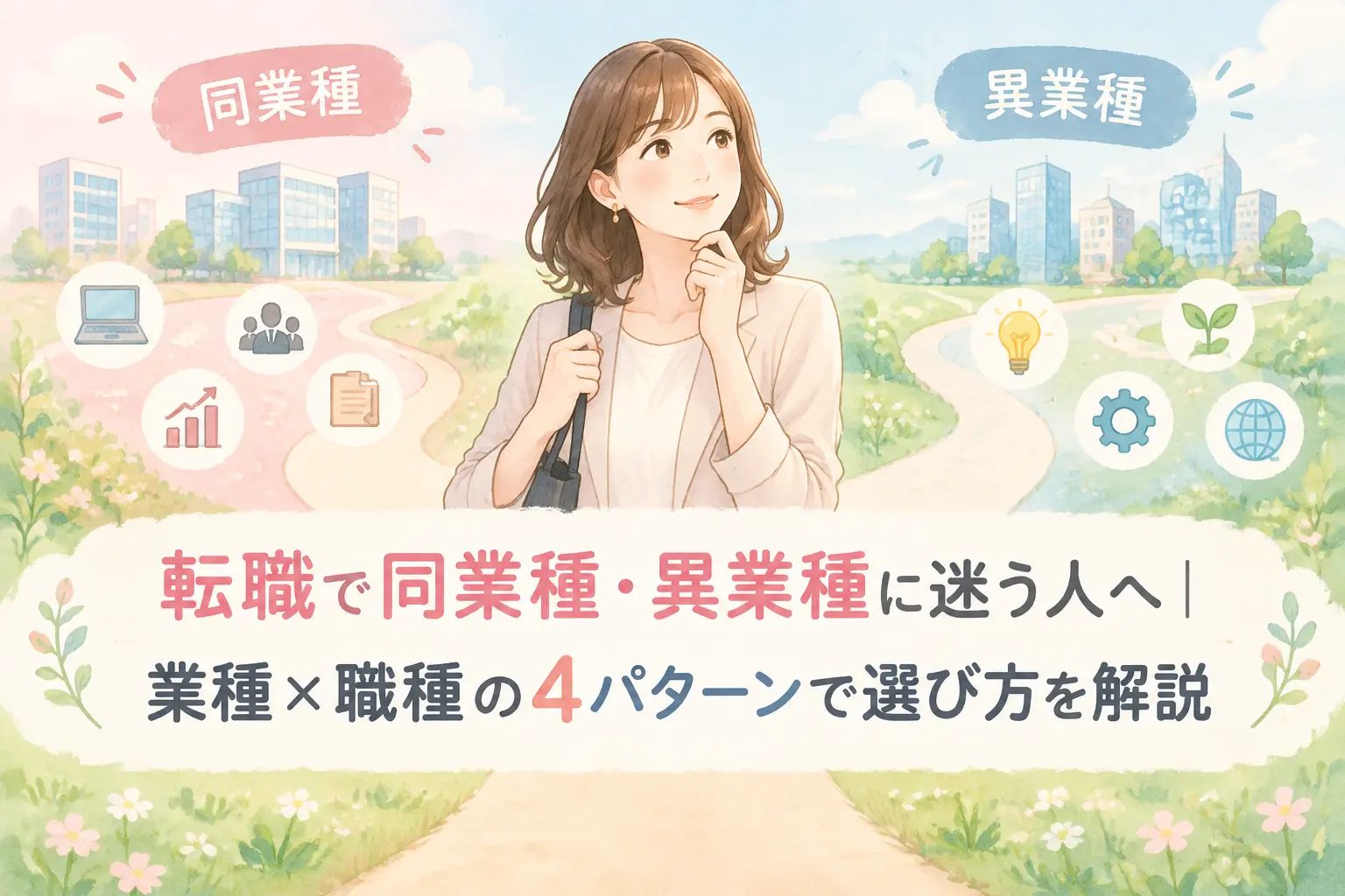 同業種と異業種の転職に迷う女性