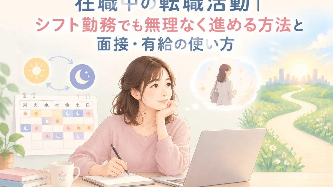 シフト勤務中の転職活動を計画する女性
