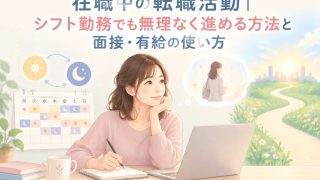 シフト勤務中の転職活動を計画する女性
