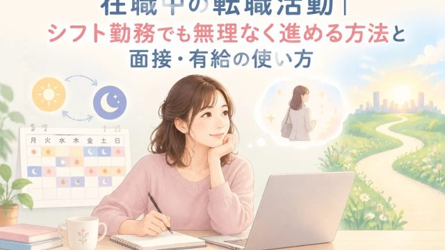 シフト勤務中の転職活動を計画する女性