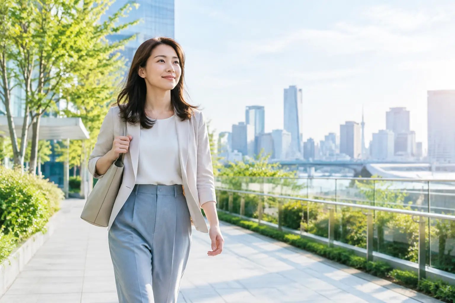新しい仕事へ進む女性